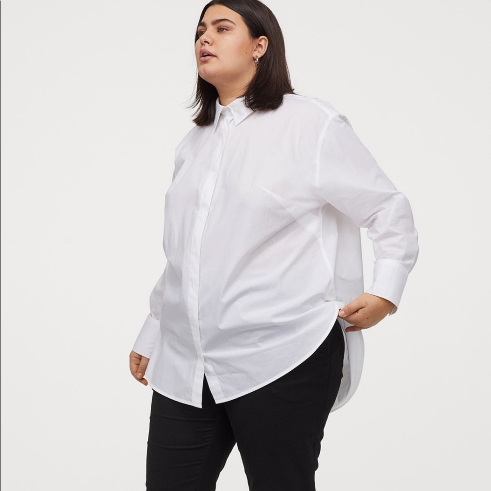 H&M oversized white button up-NWOT